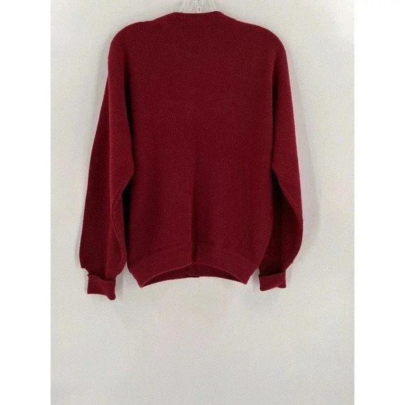 1980s Jefflon Lord Jeff 100% Dupont Orlon Acryclic USA Made Red Sweater Cardigan - Picture 4 of 7